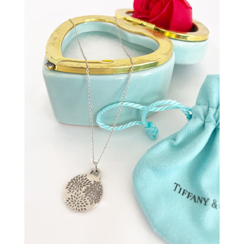TIFFANY & Co Necklace Pendant 925 Floral Go Women 2018 Limited Edition Stamped - Picture 13 of 14